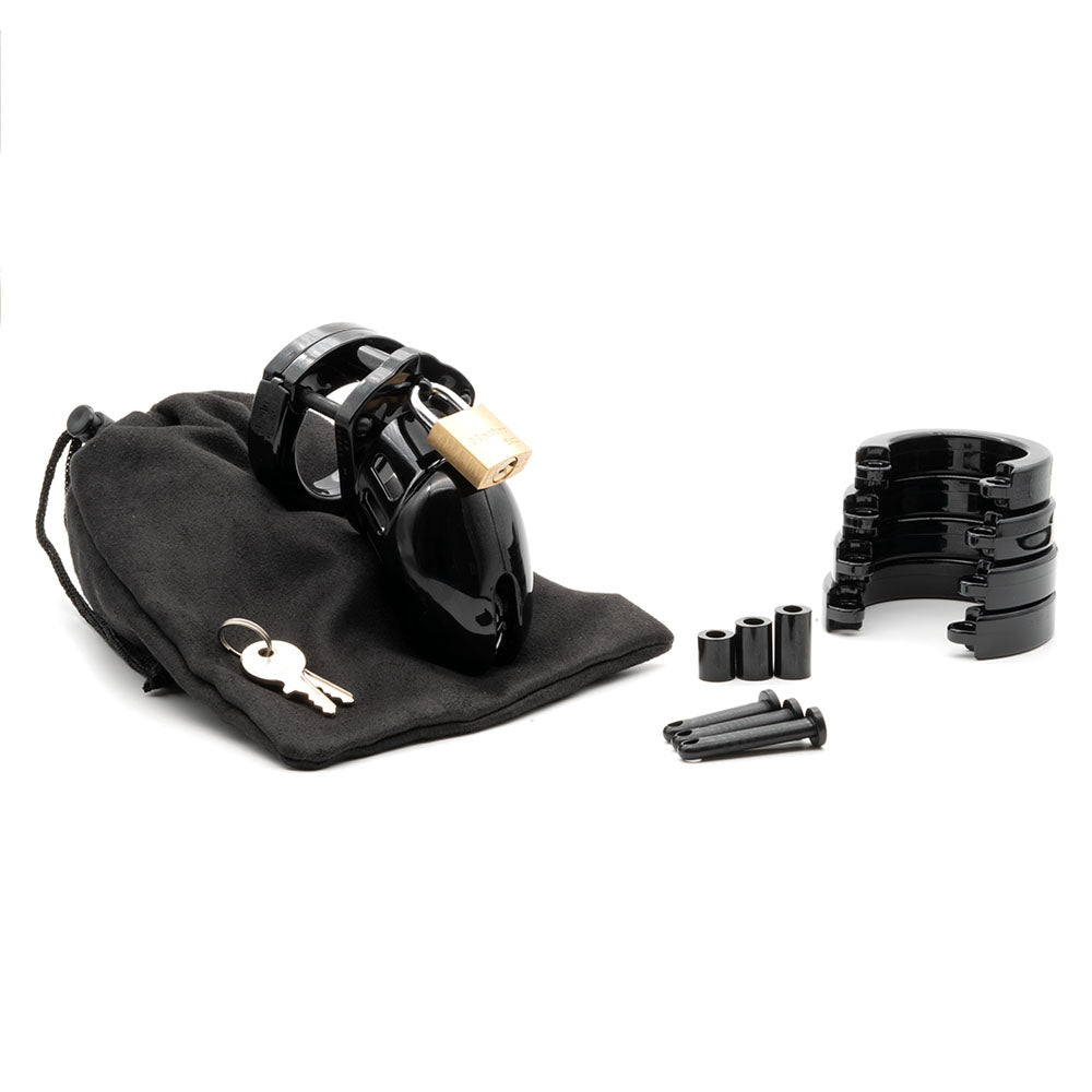 CB-6000S Chastity Cock Cage Kit - Black-(6000sblk) - 6000SBLK