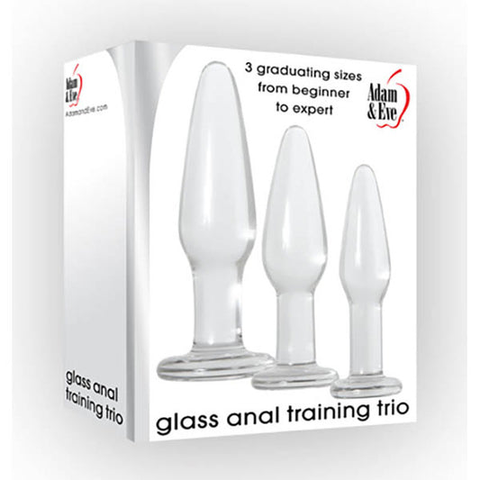 Adam & Eve Glass Anal Training Trio-(896f 2400) - 896F 2400