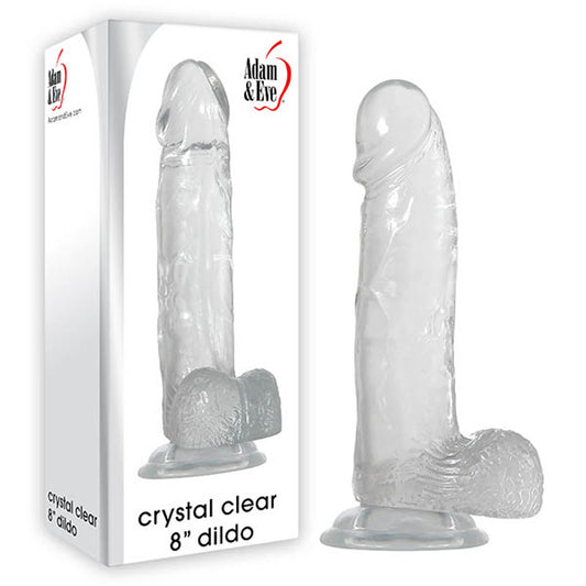 Adam & Eve Crystal Clear 8'' Dildo-(b753 2400) - B753 2400