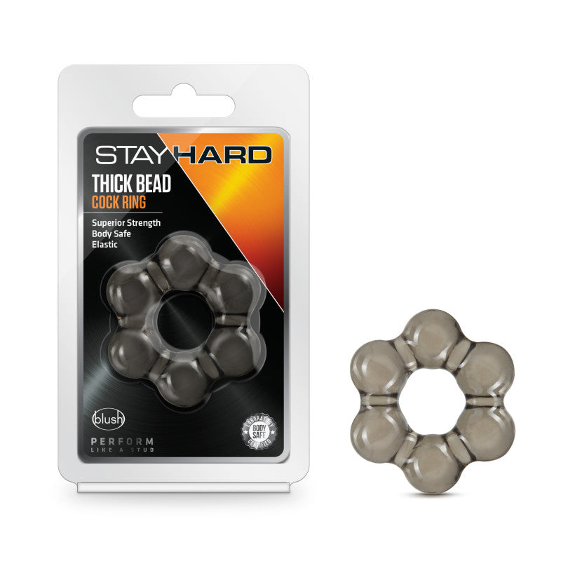 Stay Hard Thick Bead Cock Ring-(bl-00365) - BL-00365