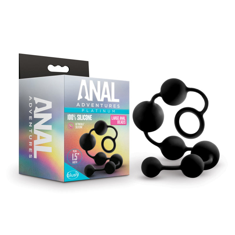 Anal Adventures Platinum Silicone Large Anal Beads-(bl-11115) - BL-11115