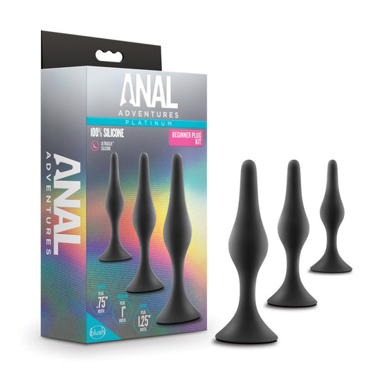 Anal Adventures Platinum Silicone Beginner Plug Kit-(bl-31265) - BL-31265