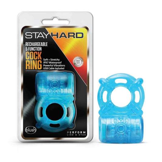 Stay Hard Rechargeable 5 Function Cock Ring-(bl-31902) - BL-31902