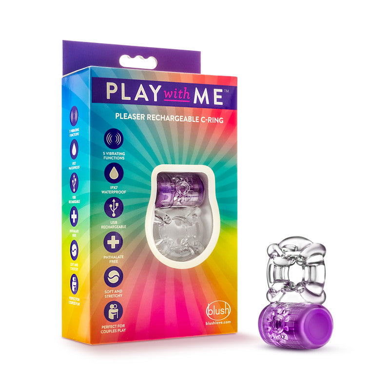 Play With Me Pleaser Rechargeable C-Ring - Purple-(bl-31911) - BL-31911