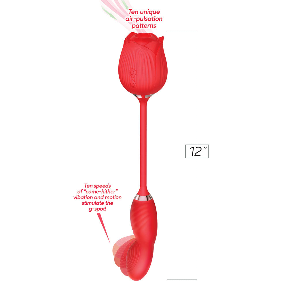 Wild Rose Come Hither & Suction Vibrator-(ic1707) - IC1707