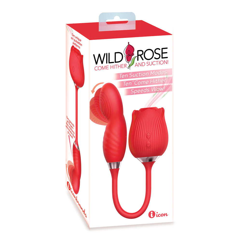 Wild Rose Come Hither & Suction Vibrator-(ic1707) - IC1707