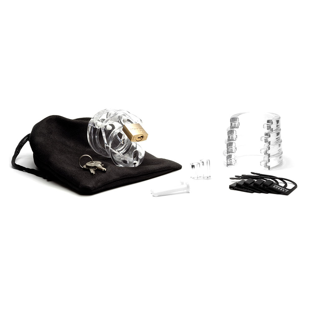 Mini-Me Black Chastity Cock Cage Kit - Clear-(mm-clr) - MM-CLR