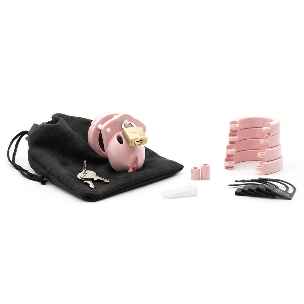 Mini-Me Black Chastity Cock Cage Kit - Pink-(mm-pnk) - MM-PNK