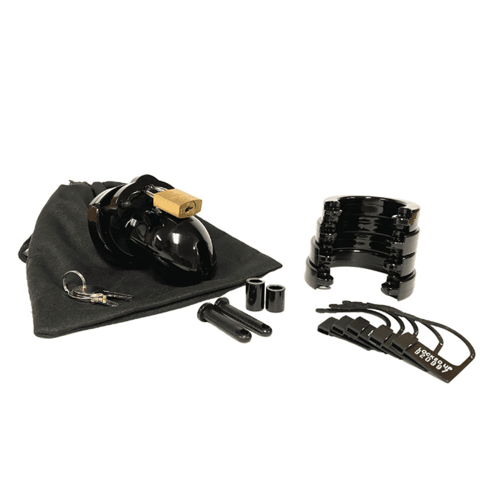 Mr. Stubb Chastity Cock Cage Kit - Black-(mrstb-blk) - MRSTB-BLK