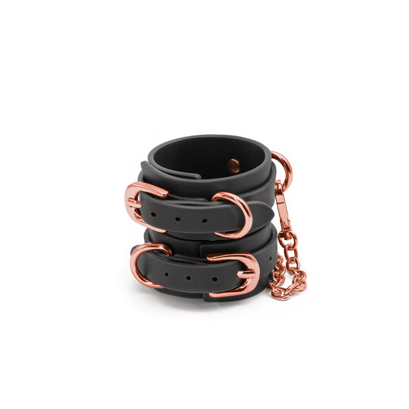 Bondage Couture Wrist Cuffs - Black-(nsn-1306-33) - NSN-1306-33