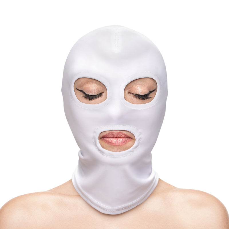 Fetish & Fashion - Eyes & Mouth Hood - White-(nsn-1803-11ap) - NSN-1803-11AP