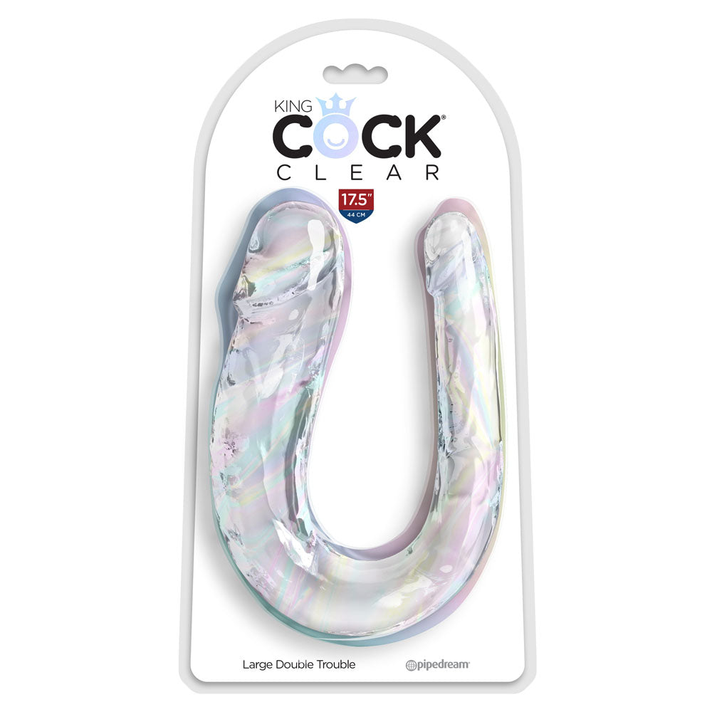 King Cock Clear Large Double Trouble-(pd5787-20) - PD5787-20