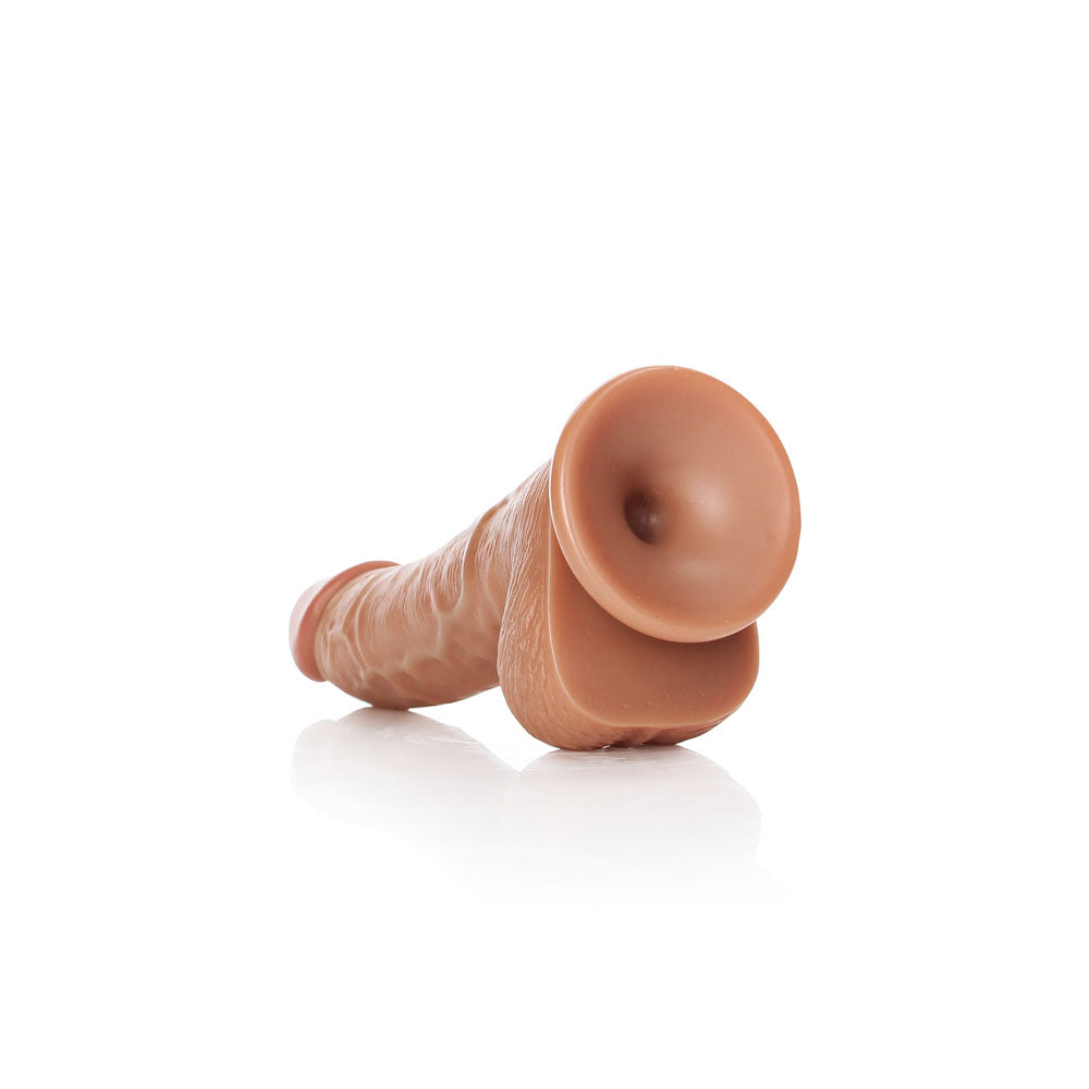 REALROCK Realistic Regular Curved Dong with Balls - 15.5 cm-(rea121tan) - REA121TAN