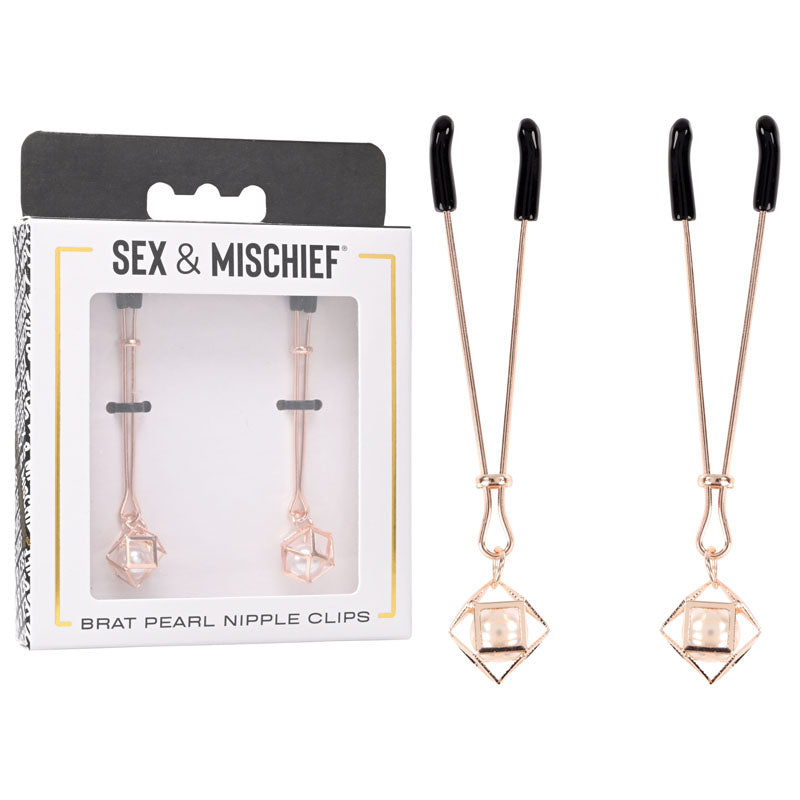 Sex & Mischief Brat Pearl Nipple Clips-(ss09845) - SS09845