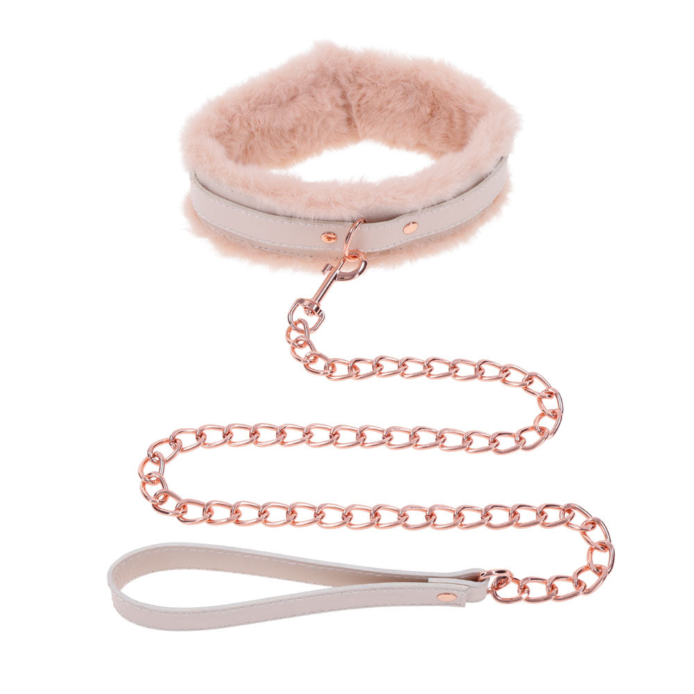 Sex & Mischief Peaches n CreaMe Fur Collar & Leash-(ss09962) - SS09962