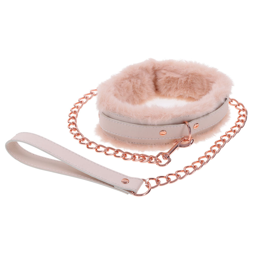 Sex & Mischief Peaches n CreaMe Fur Collar & Leash-(ss09962) - SS09962