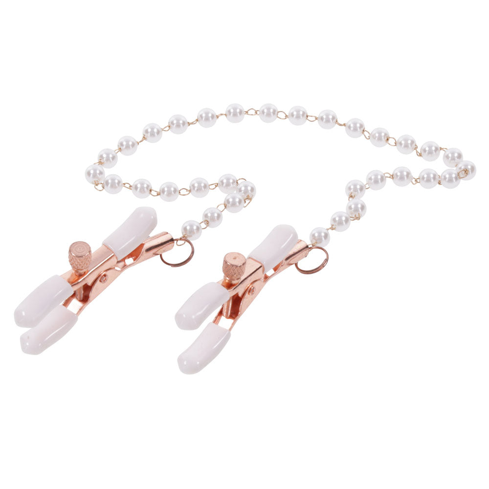 Sex & Mischief Peaches n CreaMe Pearl Nipple Clamps-(ss09964) - SS09964