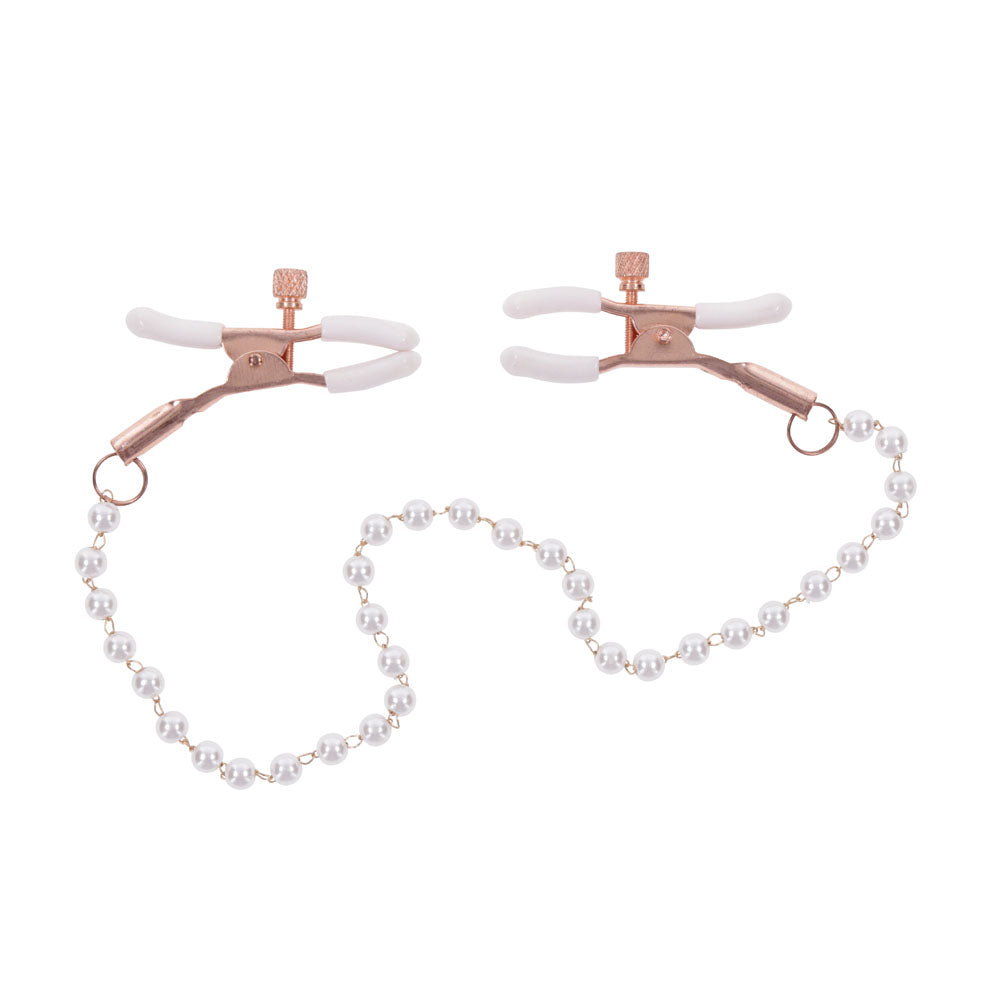 Sex & Mischief Peaches n CreaMe Pearl Nipple Clamps-(ss09964) - SS09964