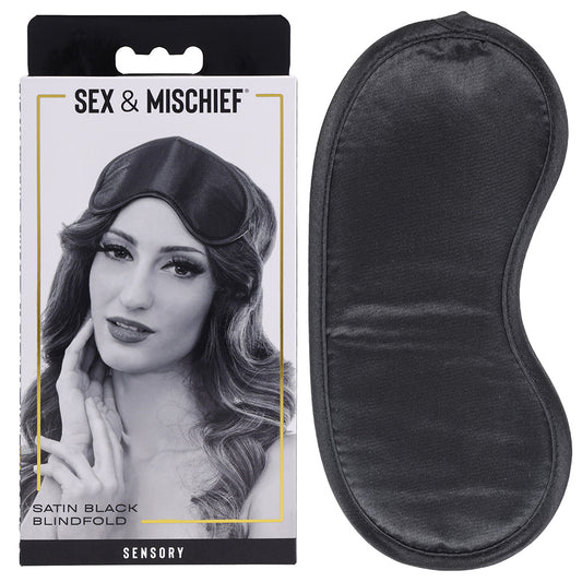 Sex & Mischief Satin Blindfold Black-(ss10001) - SS10001