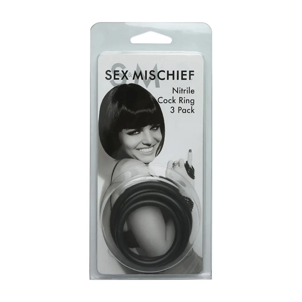 Sex & Mischief Nitrile Cock Ring 3 Pack-(ss10034) - SS10034