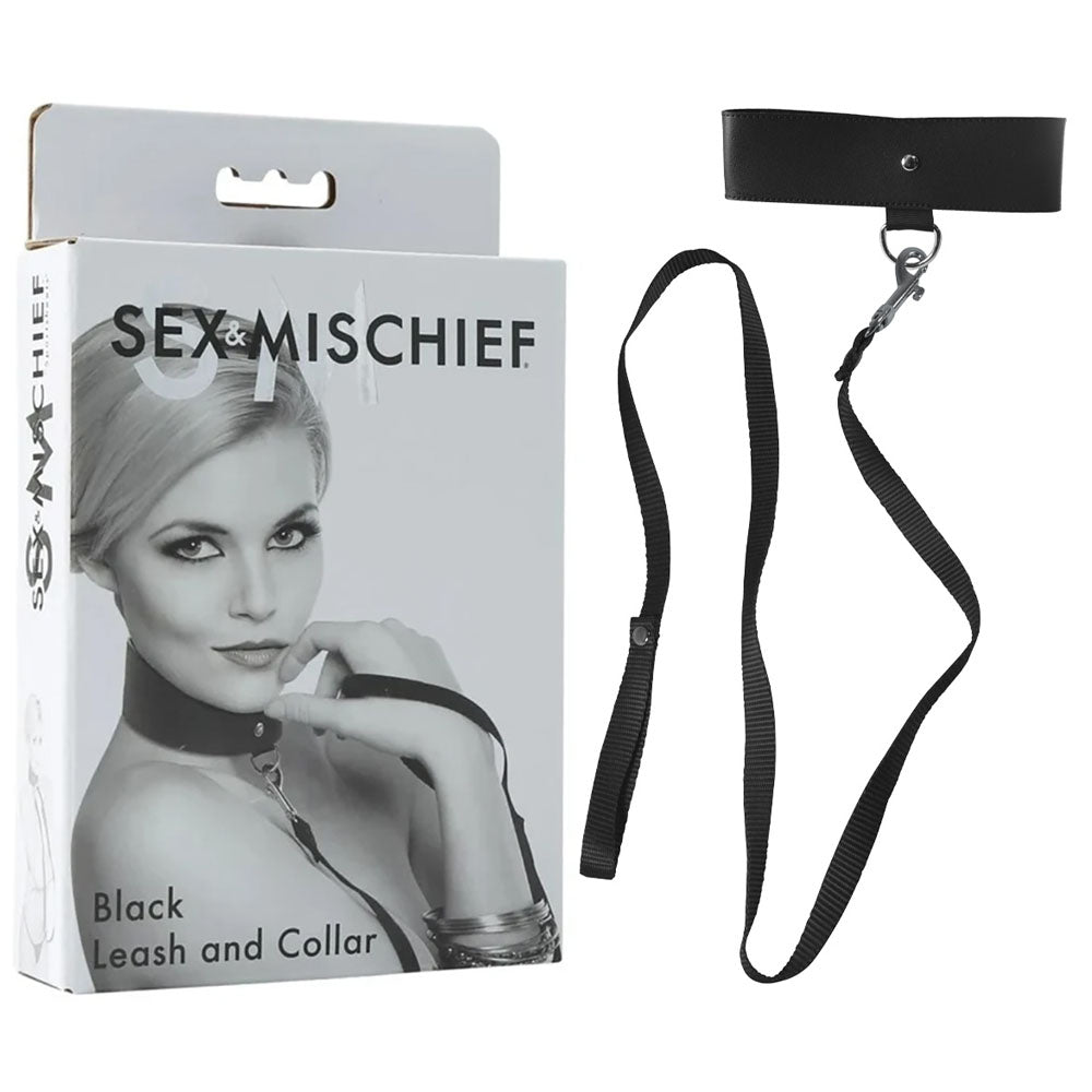 Sex & Mischief Black Leash & Collar-(ss10050) - SS10050