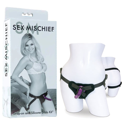 Sex & Mischief Strap-On & Silicone Dildo Kit-(ss10065) - SS10065