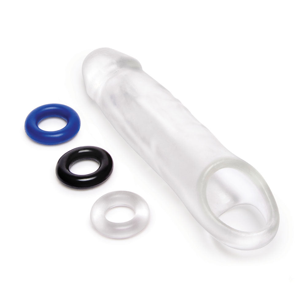 Size Up 1 Inch See-Thru Penis Extender with Ball Loop-(su400) - SU400