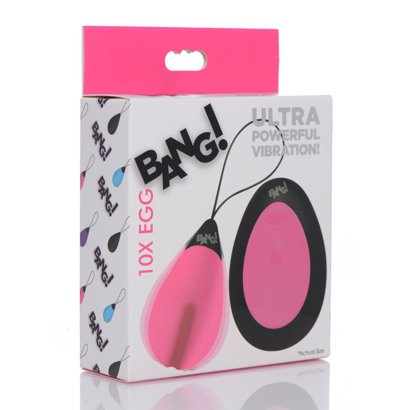 Bang!10X Vibrating Egg & Remote-(ag462-pink) - AG462-PINK