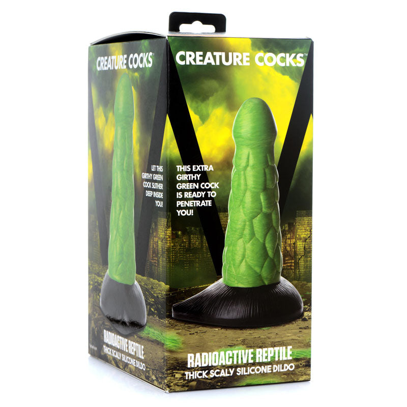 Creature Cocks Radioactive Reptile Thick Scaly Silicone Dildo-(ag872) - AG872