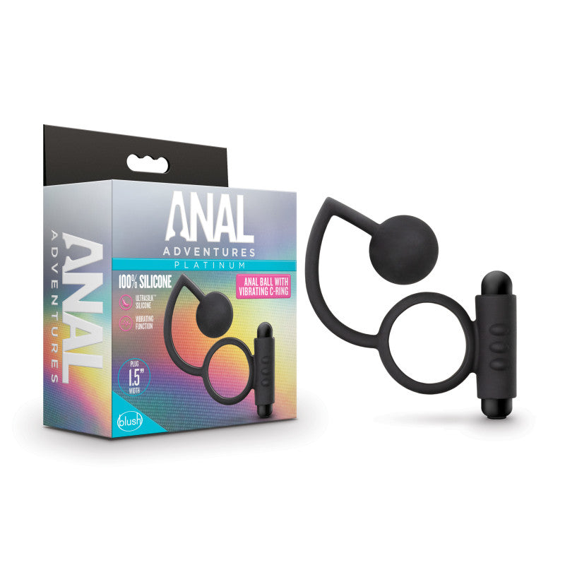 Anal Adventures Platinum Anal Ball & Vibrating C-Ring-(bl-01705) - BL-01705