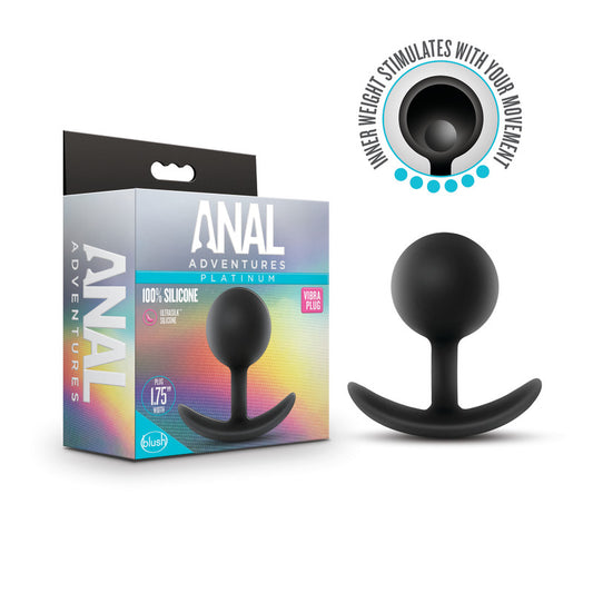 Anal Adventures Platinum Vibra Plug - Black-(bl-11815) - BL-11815