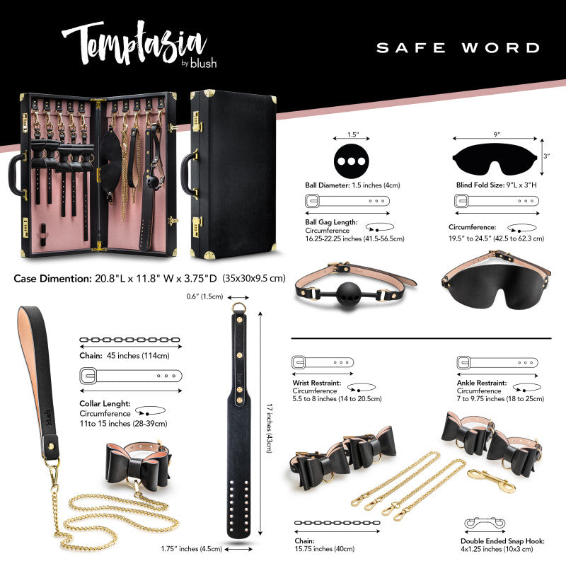 Temptasia Safe Word Bondage Kit with Suitcase-(bl-83605) - BL-83605