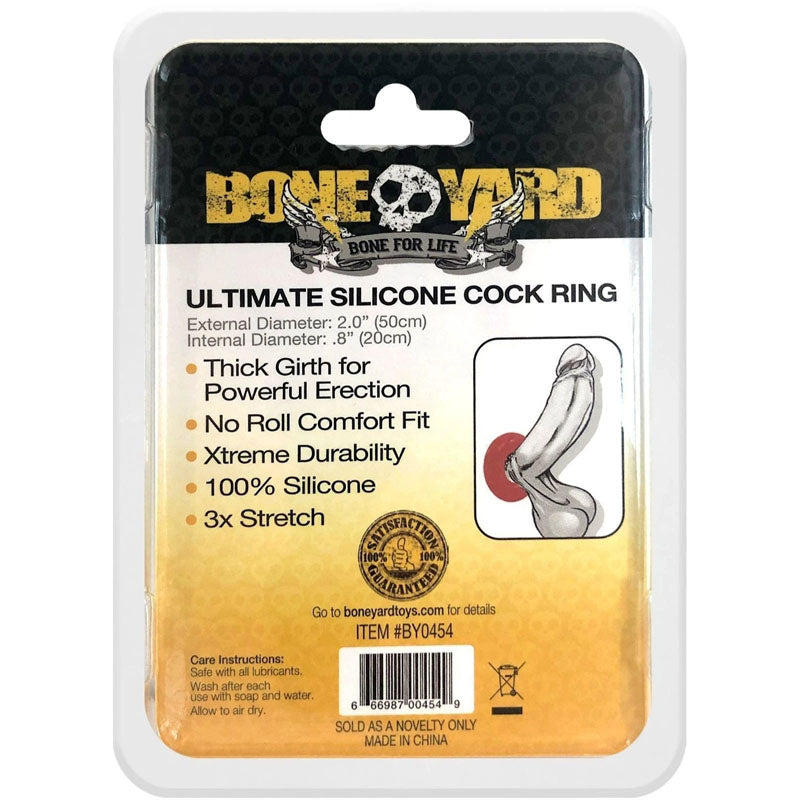 Boneyard Ultimate Silicone Cock Ring Red-(by0454) - BY0454