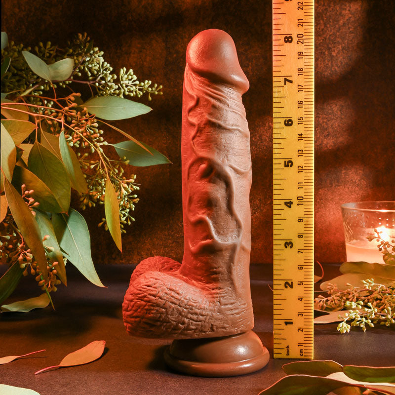 Evolved REALISTIC DILDO 8'' DARK-(en-dd-0143-2) - EN-DD-0143-2