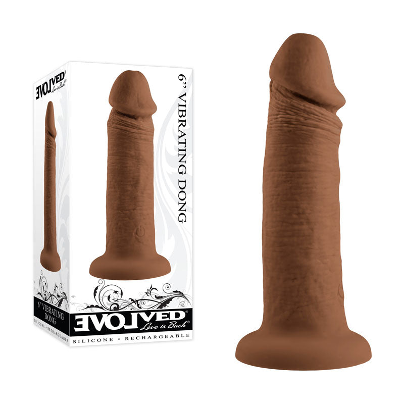 Evolved 6'' VIBRATING DONG DARK-(en-rd-2765-2) - EN-RD-2765-2