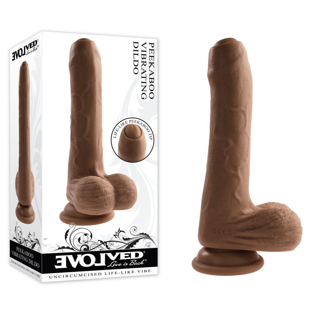 Evolved PEEK A BOO VIBRATING DILDO DARK-(en-rd-2789-2) - EN-RD-2789-2