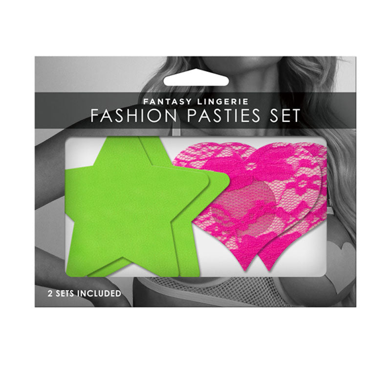 GLOW Fashion Pasties Set-(fla101-os-b) - FLA101-OS-B