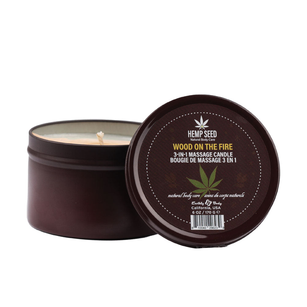 Hemp Seed 3-In-1 Massage Candle - Wood On The Fire-(hsch023b) - HSCH023B