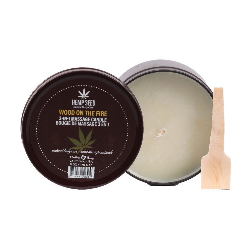 Hemp Seed 3-In-1 Massage Candle - Wood On The Fire-(hsch023b) - HSCH023B