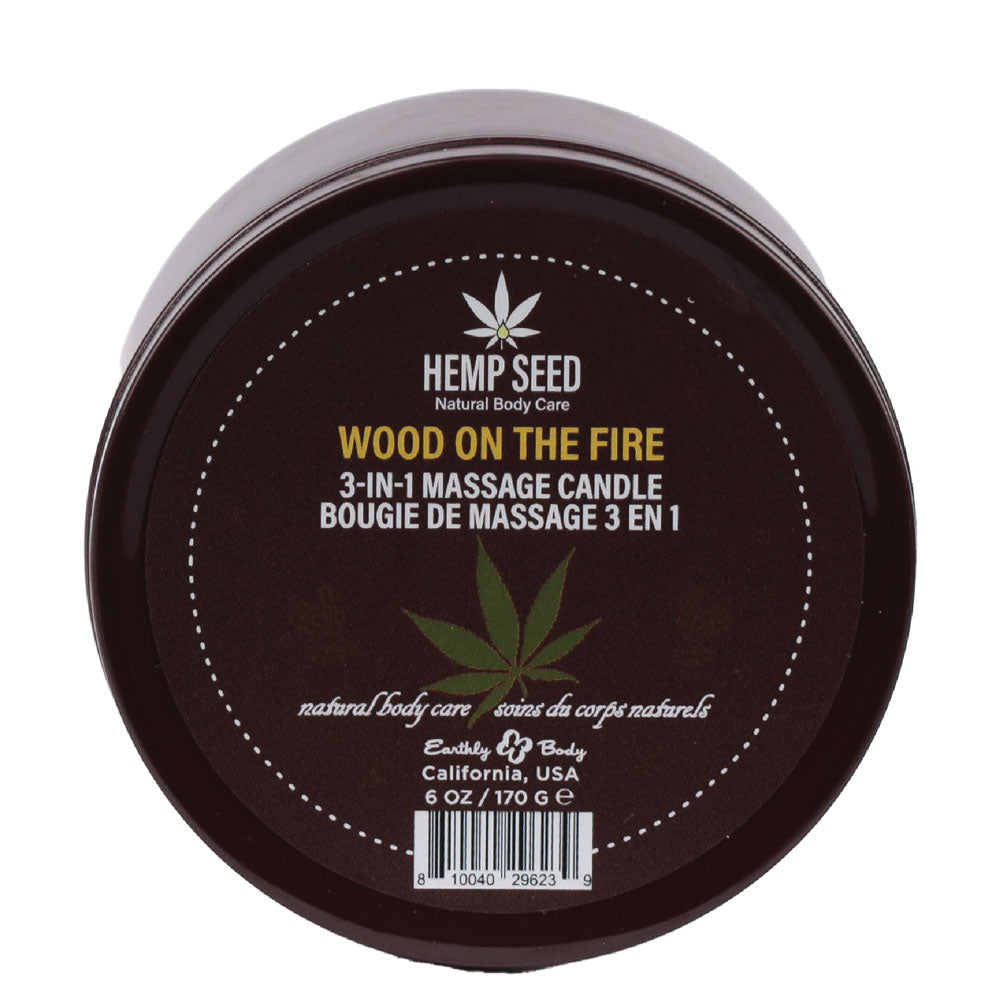 Hemp Seed 3-In-1 Massage Candle - Wood On The Fire-(hsch023b) - HSCH023B