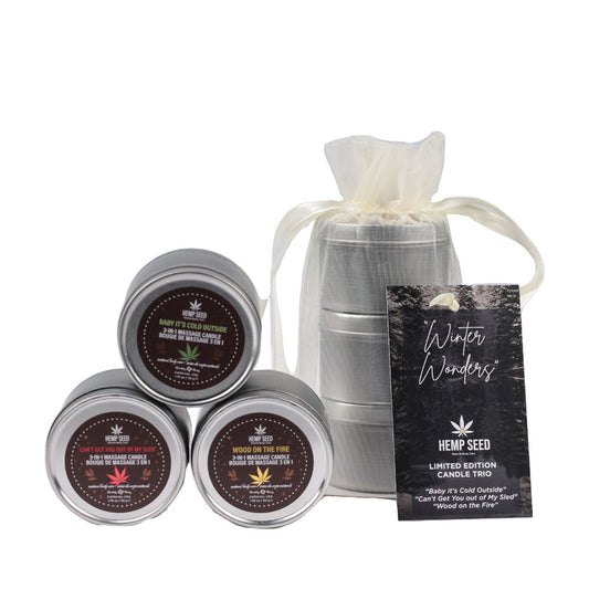 EB Hemp Seed Winter Wonders Massage Candle Trio-(hsch223t) - HSCH223T