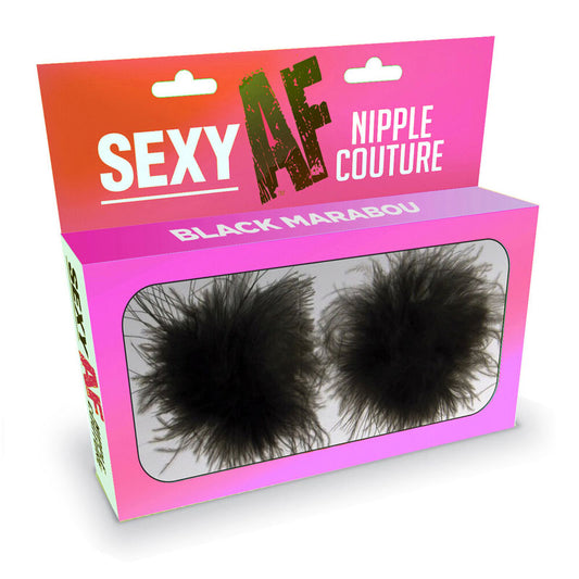 Sexy AF - Nipple Couture Black Marabou-(lgnv.205) - LGNV.205