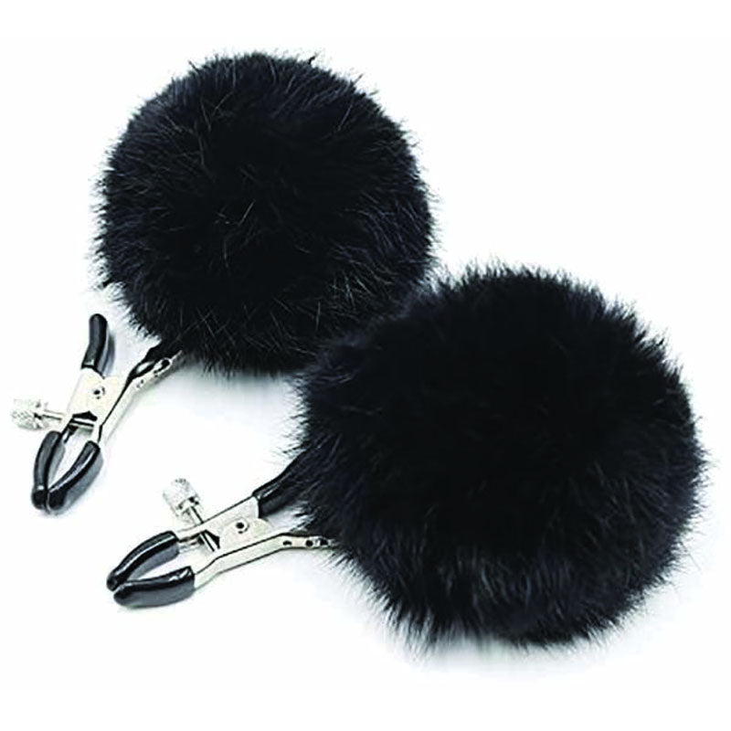 Sexy AF - Clamp Couture Black Puff Balls-(lgnv.213) - LGNV.213