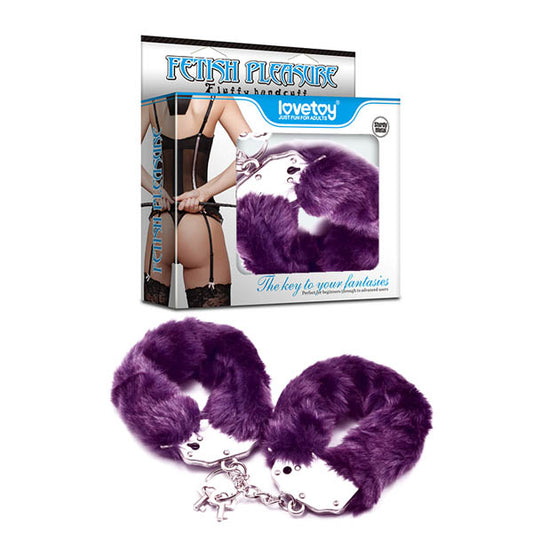 Fetish Pleasure Fluffy Hand Cuffs-(lv1501pur) - LV1501PUR