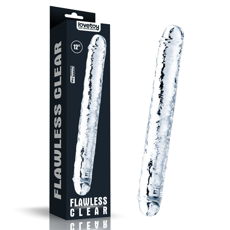 Flawless Clear Double Dildo 12''-(lv310018) - LV310018