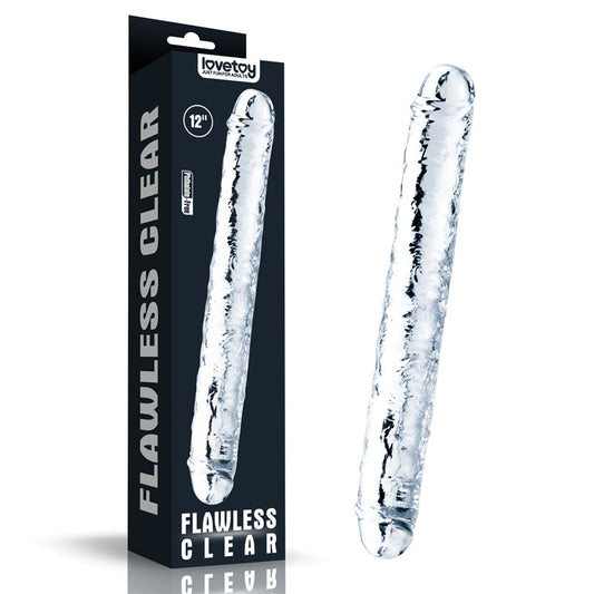 Flawless Clear Double Dildo 12''-(lv310018) - LV310018