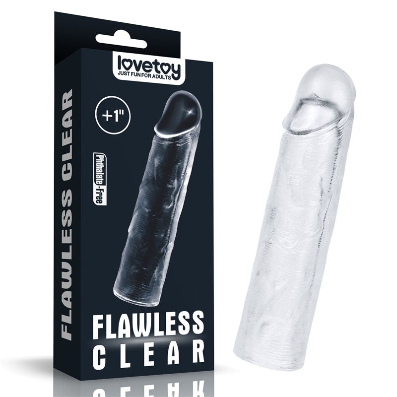 Flawless Clear Penis Sleeve 1''-(lv314013) - LV314013