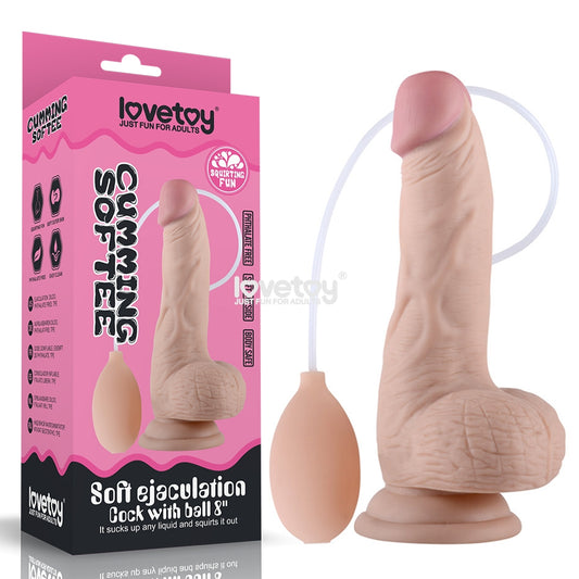 Cumming Softee Soft Ejaculation Cock 8'' with Balls-(lv316002) - LV316002