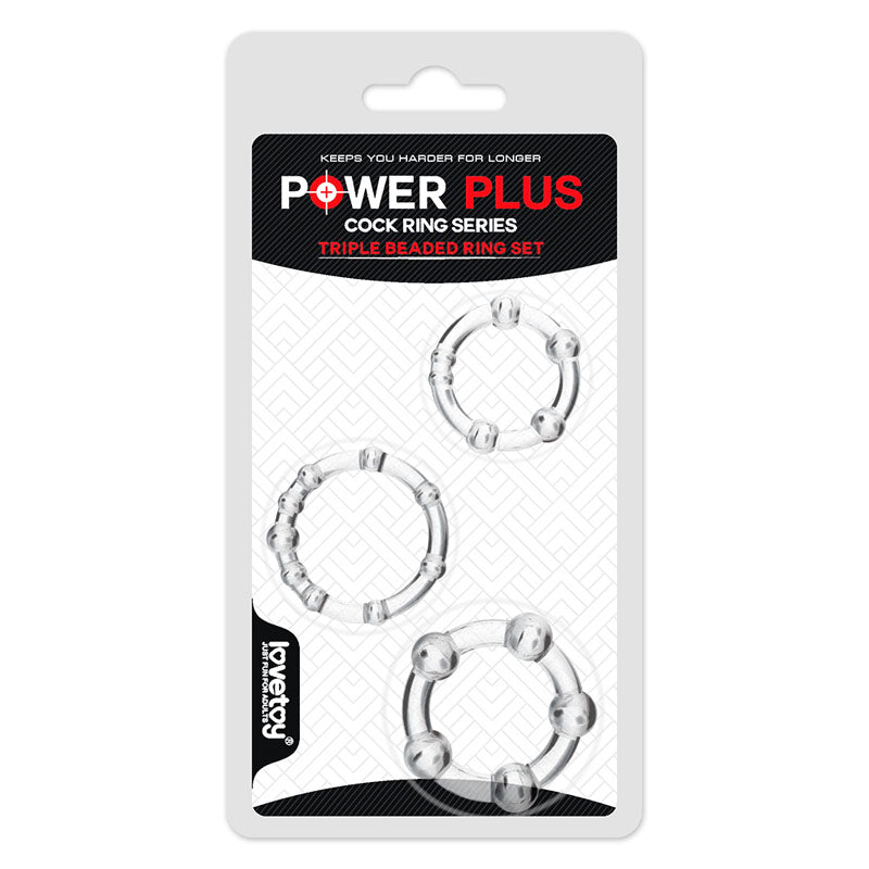 Power Plus Triple Beaded Ring Set-(lv343002) - LV343002