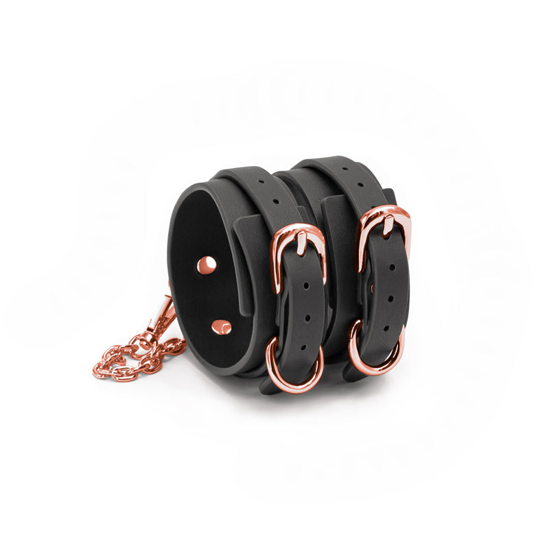 Bondage Couture Ankle Cuffs - Black-(nsn-1306-43) - NSN-1306-43